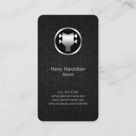 Bassist Bass Headstock Black Grunge Business Card Visitenkarte