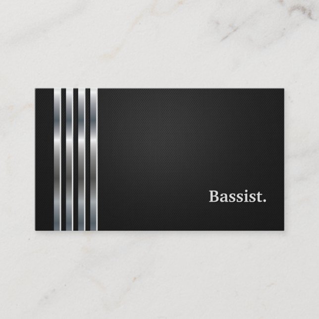 Bassist Beruflich Black Silver Visitenkarte (Vorderseite)