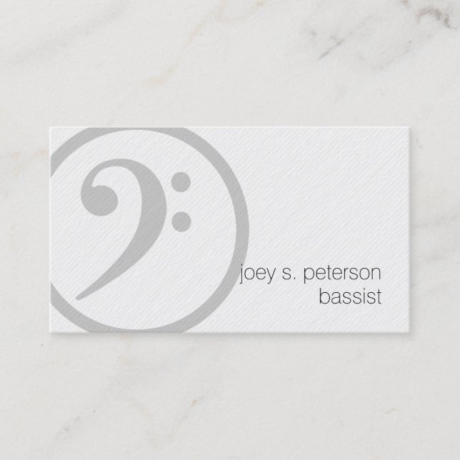 Bassist Bold Bass Clef Icon Music Visitenkarte (Vorderseite)