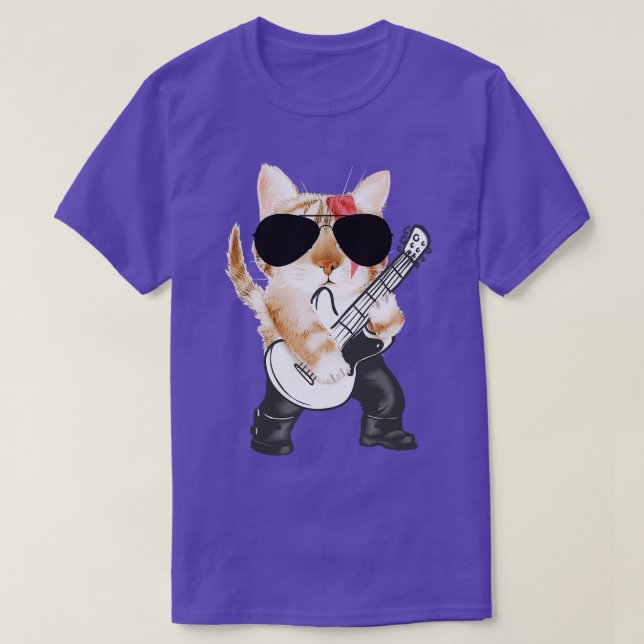 Bassist Cool Cat Bass Guitar T-Shirt (Design vorne)