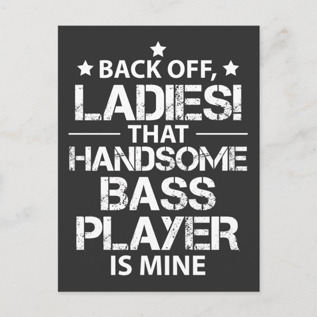 Bassist Girlfriend gibt Bass Player Ehefrau Girl Postkarte (Vorderseite)