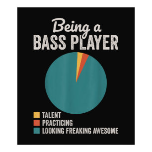 Bassist Musiker Lustiger Bassgitarrenspieler Fotodruck