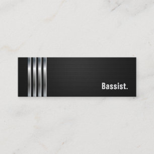 Bassist - Schwarze Silberstreifen Mini Visitenkarte