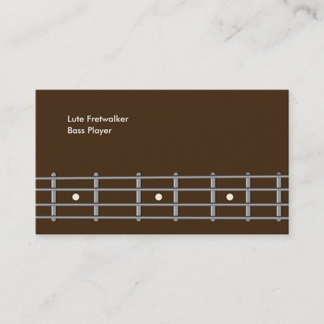 Bassist-Visitenkarte-Schablonen-Bass-Gitarren-Hals Visitenkarte (Vorderseite)
