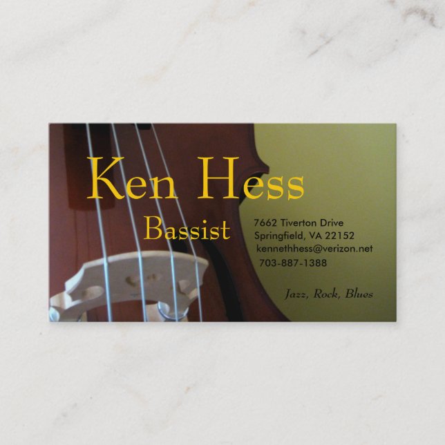 Bassist-Visitenkarte Visitenkarte (Vorderseite)