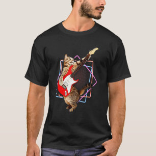 Basskatze Rock-Kätzchen auf einem Bass-Gitarre T-Shirt