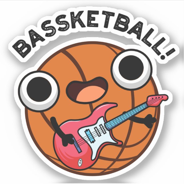 Bassketball Funny Basketball Music Pub Aufkleber (Vorderseite)
