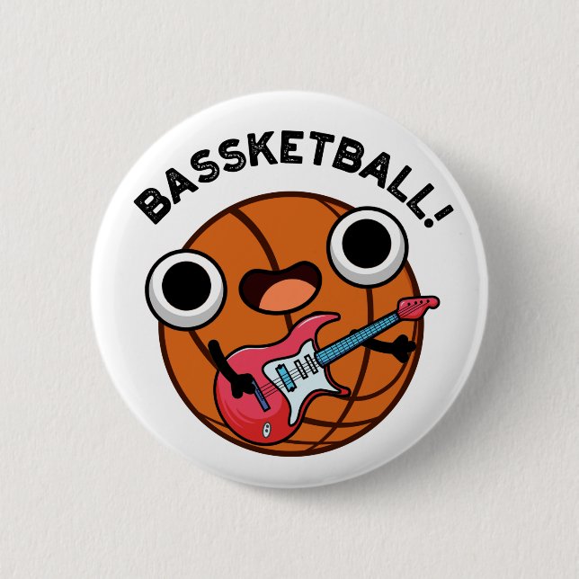 Bassketball Funny Basketball Music Pub Button (Vorderseite)