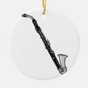 Bassklarinette-Grafik, gerade der Clarinet Keramik Ornament