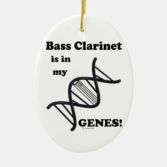 Bassklarinette in meinen Genen Keramikornament (Vorne)