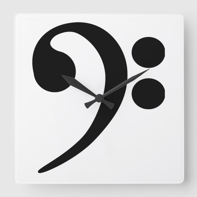 Bassklemme Quadratische Wanduhr (Vorderseite)