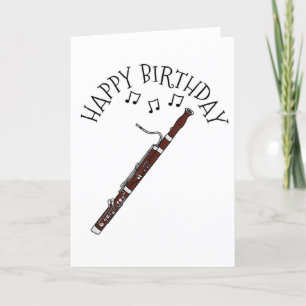 Bassoon Birthday Card Bassoonist Woodwind Musiker Dankeskarte