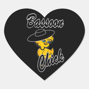 Bassoon Chick #4 Herz-Aufkleber