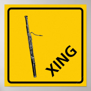 Bassoon Crossing Highway-Zeichen Poster