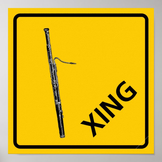 Bassoon Crossing Highway-Zeichen Poster (Vorne)