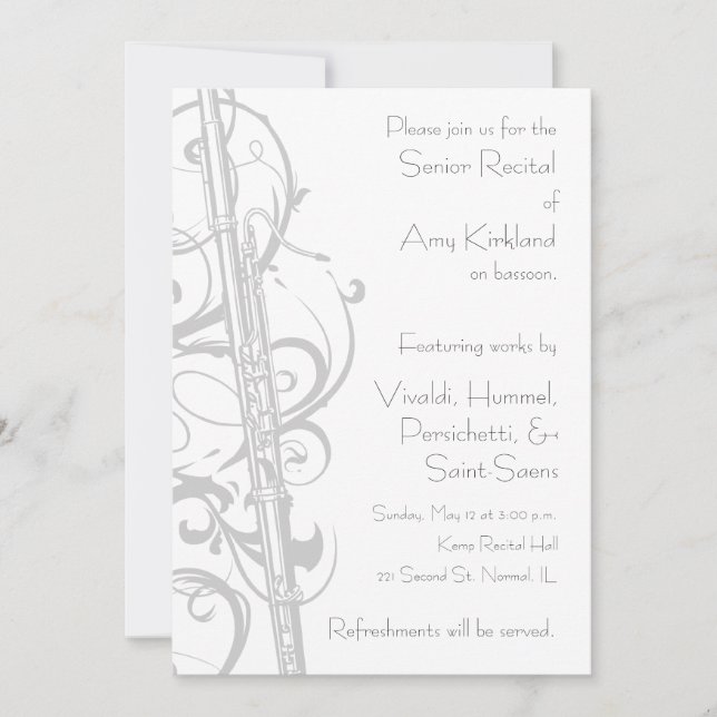 Bassoon Erwägung Einladung (Vorderseite)