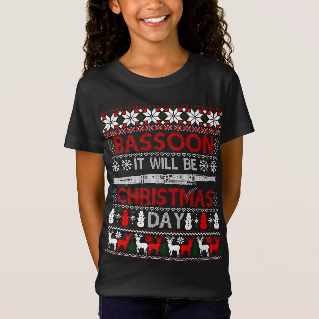 Bassoon Es wird Weihnachtsgeschenk Ugly Xmas Sw T-Shirt (Vorderseite)