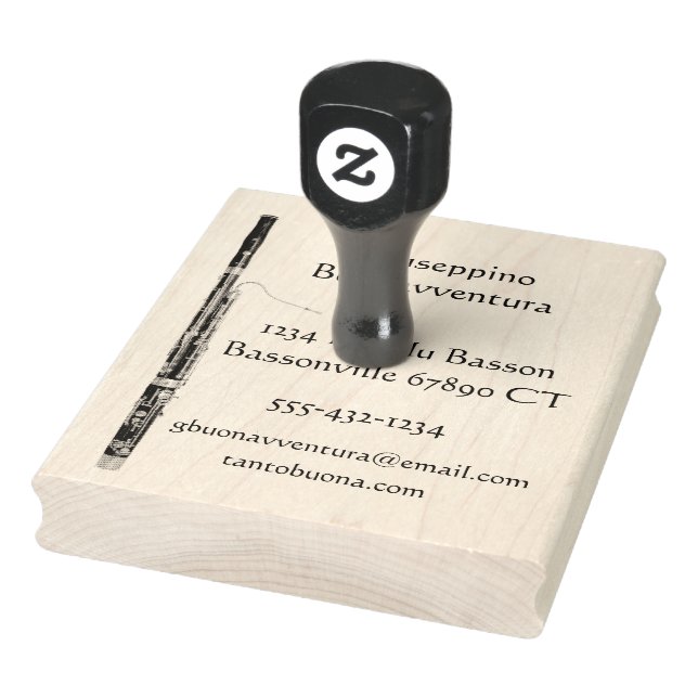 Bassoon Image mit persönlichen Informationen Gummistempel (Stempel)