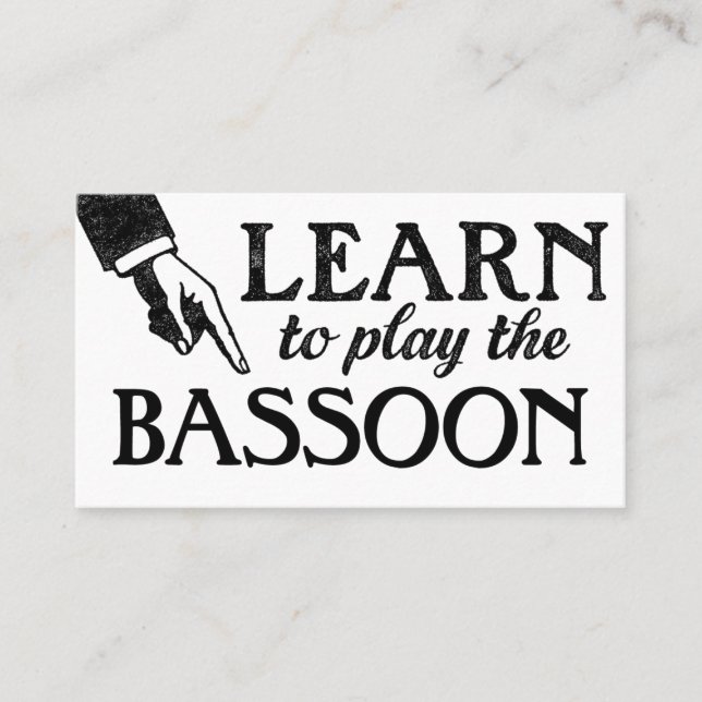 Bassoon Lessings Visitenkarten - Cool Vintag Visitenkarte (Vorderseite)