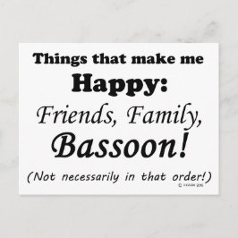 Bassoon macht mich glücklich postkarte