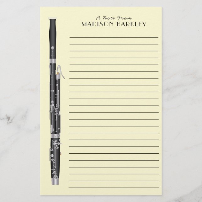 Bassoon Music Teacher Briefpapier (Vorderseite)