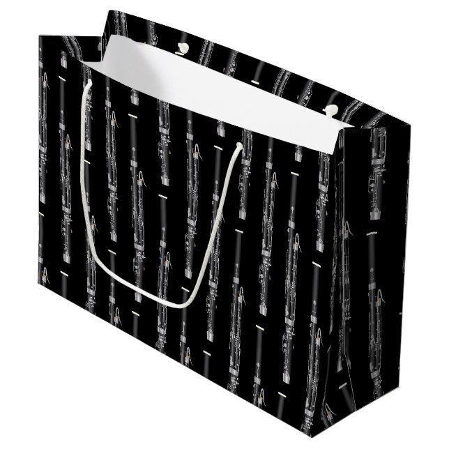 Bassoon Musician Music Teacher Woodwind Große Geschenktüte (Vorderseite Schrägansicht)