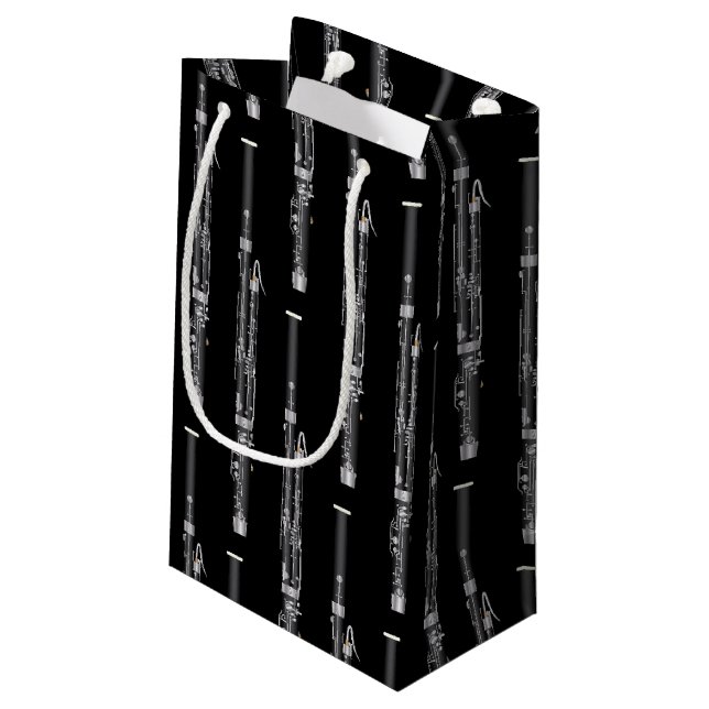 Bassoon Musician Music Teacher Woodwind Kleine Geschenktüte (Rückseite Schrägansicht)