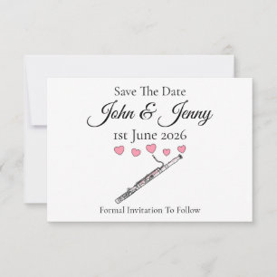 Bassoon Musician Wedding speichern das Datum