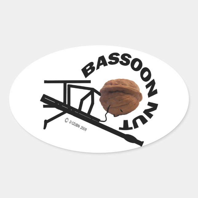 Bassoon Ovaler Aufkleber (Vorderseite)