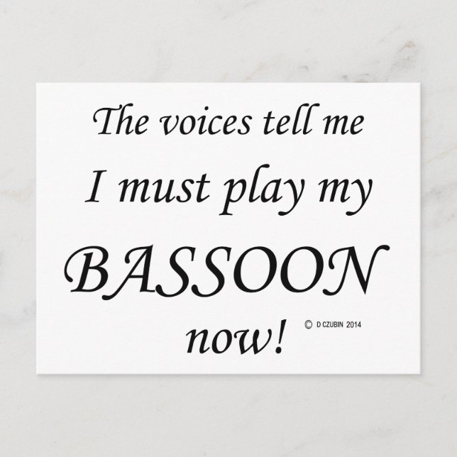 Bassoon Voices sagen, müssen spielen Postkarte (Vorderseite)