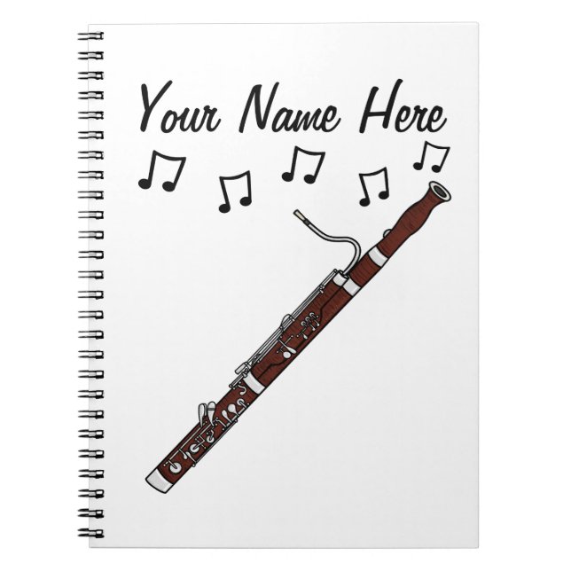 Bassoon Woodwind Musikermusiklehrer Custom Notizblock (Vorderseite)