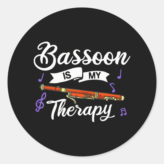 Bassoonist-Spieler Runder Aufkleber (Vorderseite)