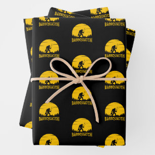 Bassquatch Bigfoot Sasquatch Vollmond Rutenfischen Geschenkpapier Set