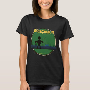 Bassquatch Lustiger Bigfoot-Bassangeln-Aufkleber T-Shirt