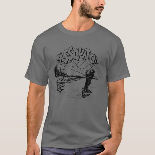 Bassquatch! Sonnenbarsch-Fischen am Seeufer T-Shirt (Vorderseite)