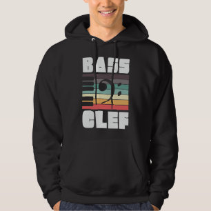 Bassschlüssel-Musik Retro Vintage-Bassist Musiker Hoodie