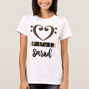 Bassschlüssel-Musikherz - Ich liebe es, meine Saro T-Shirt