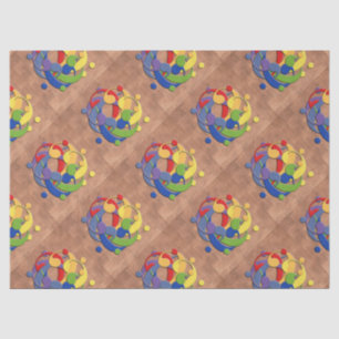 Bassschlüssel-Regenbogen-Puzzlespiel-Ball auf Seidenpapier