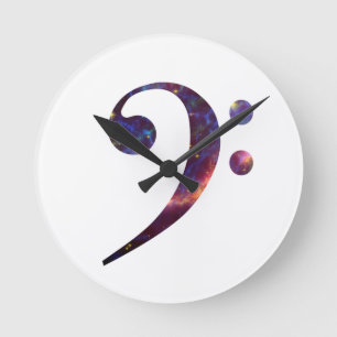 Bassschlüsselnebelfleck 1 runde wanduhr