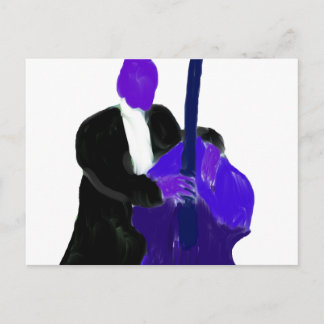 Bassspieler, lila Versionsbearbeitung Postkarte