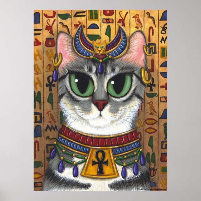 Bast Goddess, ägyptisches Bastet Cat Poster (Vorne)