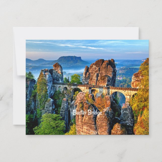 Bastei Bridge, Sachsen, Schweiz Karte (Vorderseite)