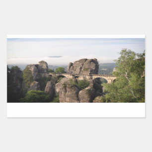 Bastei Brücke im Deutschland-Rechteckaufkleber Rechteckiger Aufkleber