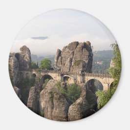 Bastei-Brücke in Deutschland runder Magnet