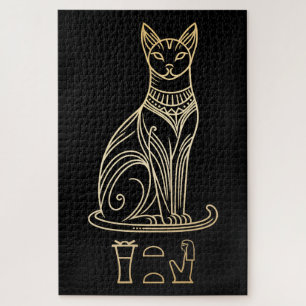 Bastet, ägyptische Katzengöttin. Name in Hieroglyp