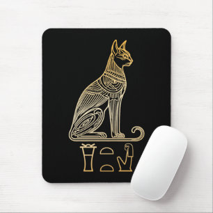 Bastet, ägyptische Katzengöttin. Name in Hieroglyp Mousepad