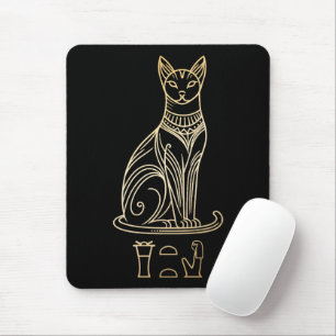 Bastet, ägyptische Katzengöttin. Name in Hieroglyp Mousepad