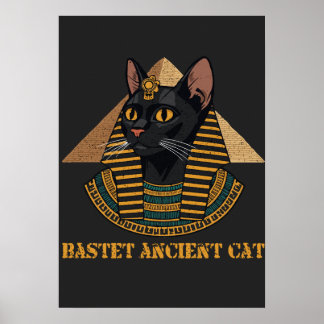 Bastet Altägyptische Katzen Göttin Vintage Kunst Poster