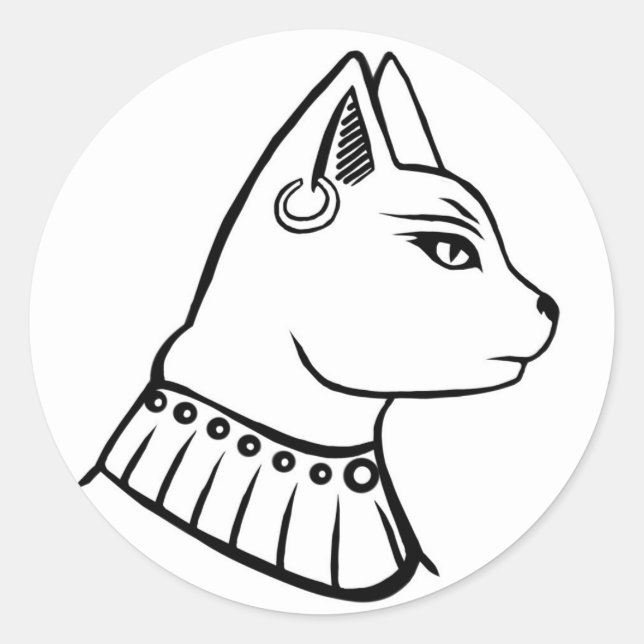 Bastet - alte ägyptische Göttin Runder Aufkleber (Vorderseite)