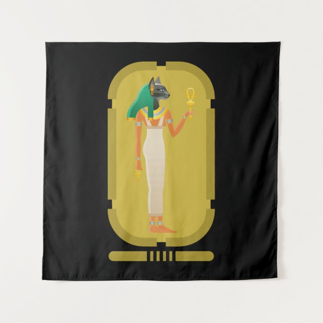Bastet Ancient Egypt Goddess Tapestes Wandteppich (Vorderseite)